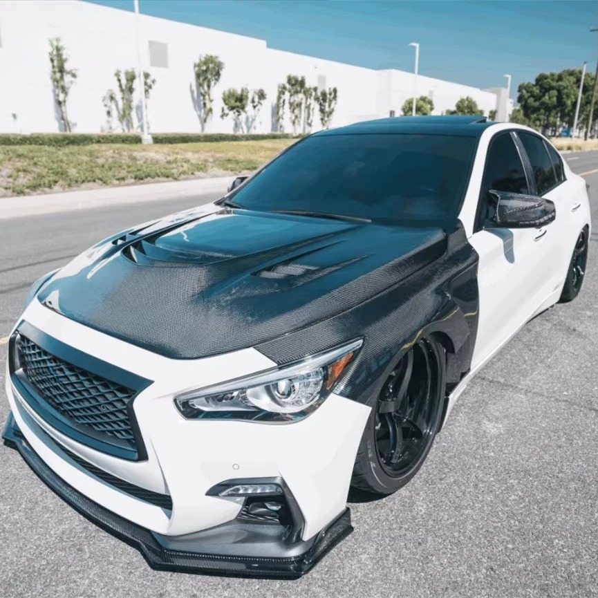 Carbon Fiber HOOD for Infiniti Q50 2014-2021 | Demon Style Front Bonnet Replacement | OEM-Style Fit